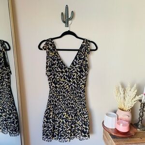 Amanda Uprichard Zita Leopard Ruffle Mini Dress